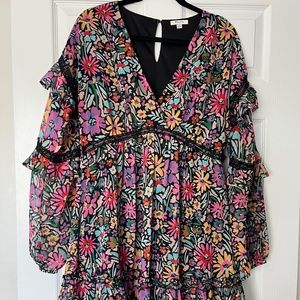 Mallory Floral Crochet Ruffle Dress